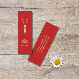 ミニマリストレッドベージュシザー美容師 スキニー名刺