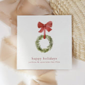 ミニマリストレッドボウクリスマスリース スタンダードカクテルナプキン