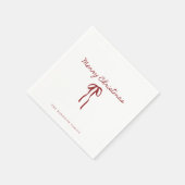 ミニマリストレッドボウフェスティバル スタンダードカクテルナプキン (角)