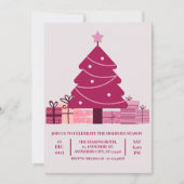 ミニマリストレッドメリーフェスティバルホリデーパーティー 招待状 (正面)