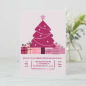 ミニマリストレッドメリーフェスティバルホリデーパーティー 招待状 (スタンド正面)