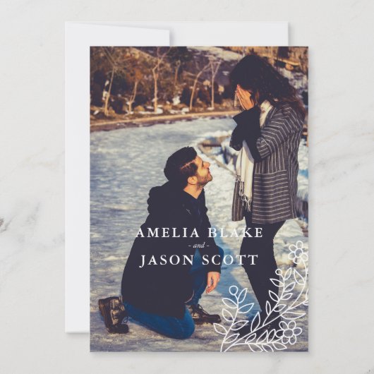 ミニマリストレッドローズオンクリームカラー招待状 招待状 (裏面)