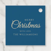 ミニマリストレッド&ブルーレトロGroovyクリスマスツリー フェイバータグ (裏面)