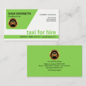 ミニマリストレトログリーンタブタクシードライバー 名刺 (正面/裏面)