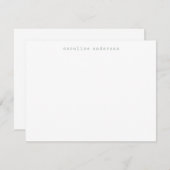 ミニマリストレトロタイプライタフォントパーソナライズされたセージ ノートカード (正面/裏面)