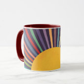 ミニマリストレトロレインボーサンレイズ マグカップ (正面左)
