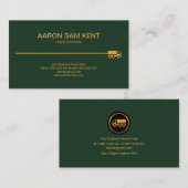 ミニマリストレトロ金ゴールドトラックルートロジスティクス 名刺 (正面/裏面)