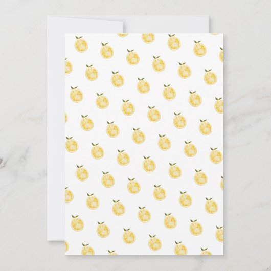 ミニマリストレモンブルー&イエローブライダルシャワー 招待状 (裏面)