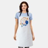 ミニマリストレモンラインアートモダン – 柑橘類フルーツ エプロン (着用した状態)