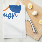 ミニマリストレモンラインアートモダン – 柑橘類フルーツ キッチンタオル (四つ折り)