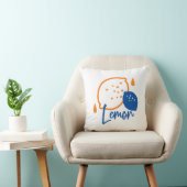 ミニマリストレモンラインアートモダン – 柑橘類フルーツ クッション (椅子)