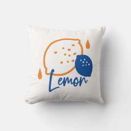 ミニマリストレモンラインアートモダン – 柑橘類フルーツ クッション