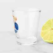 ミニマリストレモンラインアートモダン – 柑橘類フルーツ ショットグラス (右)