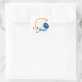 ミニマリストレモンラインアートモダン – 柑橘類フルーツ スクエアシール (バッグ)