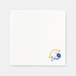 ミニマリストレモンラインアートモダン – 柑橘類フルーツ スタンダードカクテルナプキン