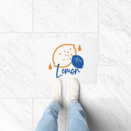 ミニマリストレモンラインアートモダン – 柑橘類フルーツ ドアマット