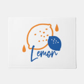 ミニマリストレモンラインアートモダン – 柑橘類フルーツ ドアマット (正面)