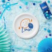 ミニマリストレモンラインアートモダン – 柑橘類フルーツ ペーパープレート (パーティー)