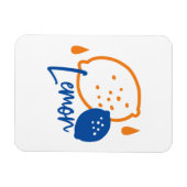 ミニマリストレモンラインアートモダン – 柑橘類フルーツ マグネット (横)