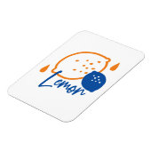 ミニマリストレモンラインアートモダン – 柑橘類フルーツ マグネット (左側)