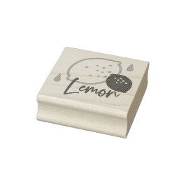 ミニマリストレモンラインアートモダン – 柑橘類フルーツ ラバースタンプ