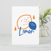 ミニマリストレモンラインアートモダン – 柑橘類フルーツ 招待状 (スタンド正面)