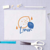 ミニマリストレモンラインアートモダン – 柑橘類フルーツ 薄葉紙 (クラフト)