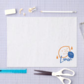 ミニマリストレモンラインアートモダン – 柑橘類フルーツ 薄葉紙 (クラフト)