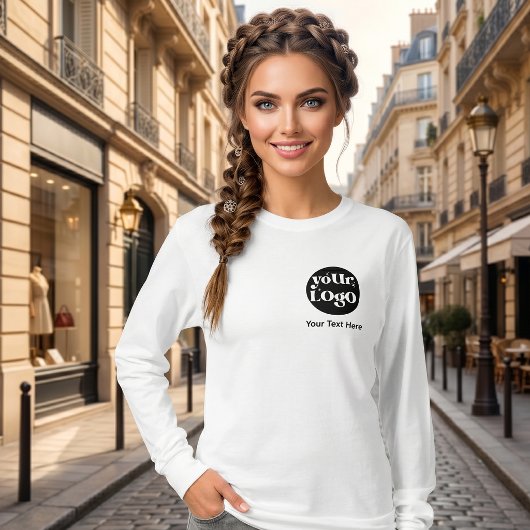 ミニマリストロゴとテキストのビジネス Tシャツ