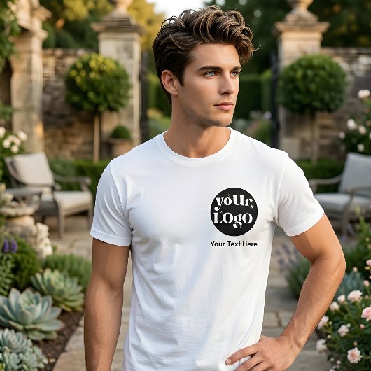 ミニマリストロゴとテキストのビジネス Tシャツ