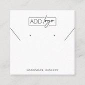 ミニマリストロゴのイヤリングブレスレットディスプレイカード スクエア名刺 (正面)