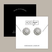 ミニマリストロゴのイヤリングブレスレットディスプレイカード スクエア名刺