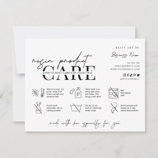 ミニマリストロゴエポキシ樹脂の気に指示 サンキューカード (正面)