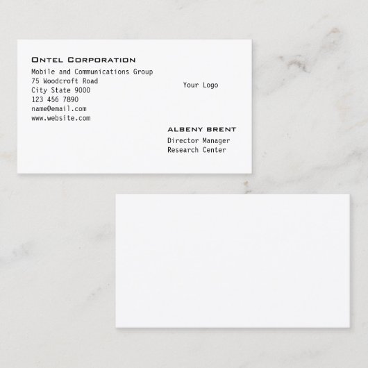 ミニマリストロゴ 名刺 (正面/裏面)