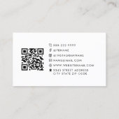 ミニマリストロゴQRコードソーシャルメディアアイコン 名刺 (裏面)