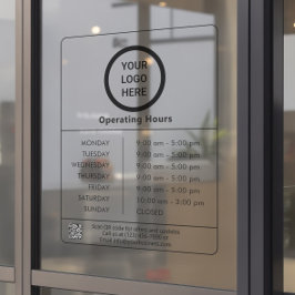 ミニマリストロゴQRコードビジネス営業時間 ウィンドウサイン