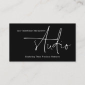 ミニマリストロゴQRコード写真スタジオブラック 名刺 (正面)