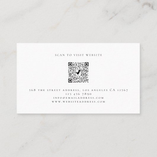 ミニマリストロゴQRコード名パーソナルトレーナー 名刺 (裏面)