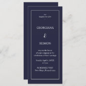 ミニマリストロング結婚式招待状 (正面/裏面)