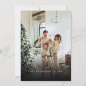 ミニマリストローズマリー写真ハッピーホリデーズカード シーズンカード (裏面)