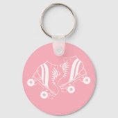 ミニマリストローラースケートスケートで滑るピンク キーホルダー (裏面)