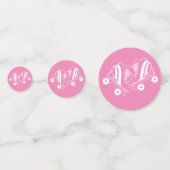 ミニマリストローラースケートスケートで滑るピンク コンフェッティ (正面)