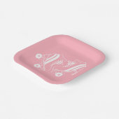 ミニマリストローラースケートスケートで滑るピンク ペーパープレート (傾斜あり)