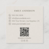 ミニマリストローラーベーカリーニュートラル スクエア名刺 (裏面)