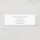 ミニマリストローンテニスプロフェッショナルスポーツコーチ スキニー名刺 (裏面)