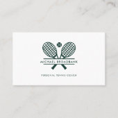 ミニマリストローンテニスプロフェッショナルスポーツコーチ 名刺 (正面)