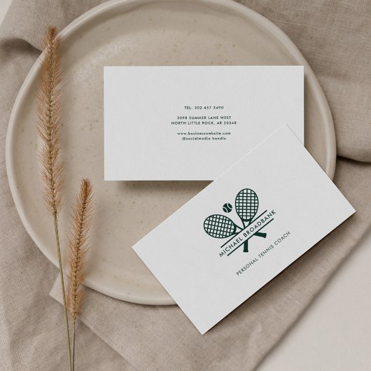 ミニマリストローンテニスプロフェッショナルスポーツコーチ 名刺