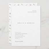 ミニマリストワイルドフラワーズ結婚式招待状 招待状 (正面/裏面)