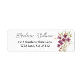 ミニマリストワイルドフラワーパープル差出人住所ラベル ラベル (正面)