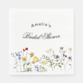 ミニマリストワイルドフラワーブライダルシャワー スタンダードランチョンナプキン (正面)